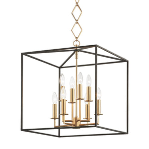Richie Pendant, Large, Aged Brass/Black